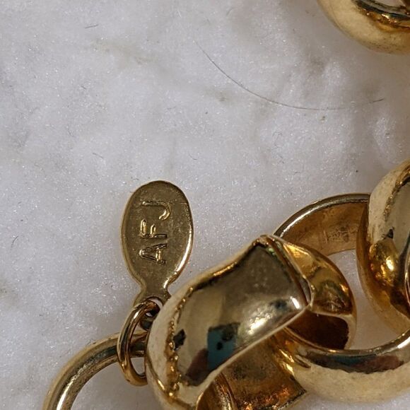 Vintage AFJ 80's Hefty Goldtone 30" Interlocking Chain Necklace - Picture 8 of 10